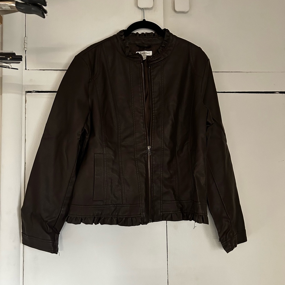 Christopher & Banks Dark Brown Leather Jacket